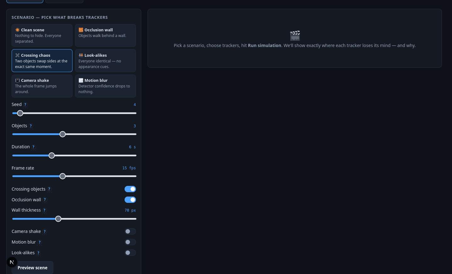 Synthetic failure scenario generator controls